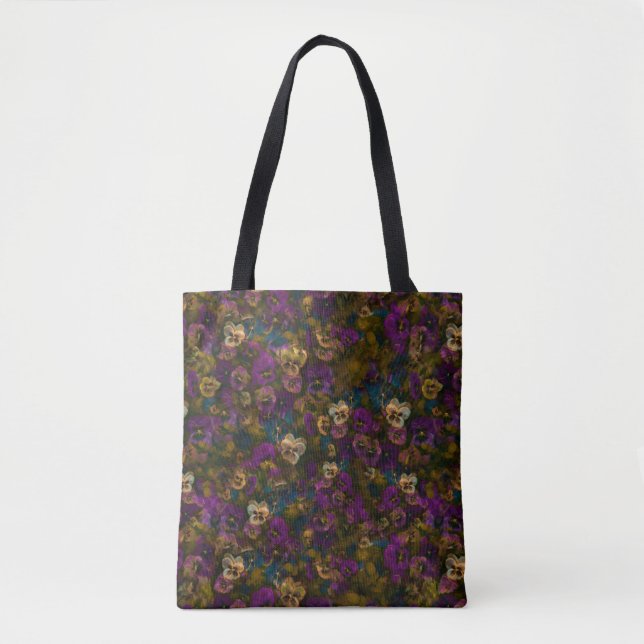 Pansies [gold] tote and cross over by Jason Street Tygkasse (Framsida)