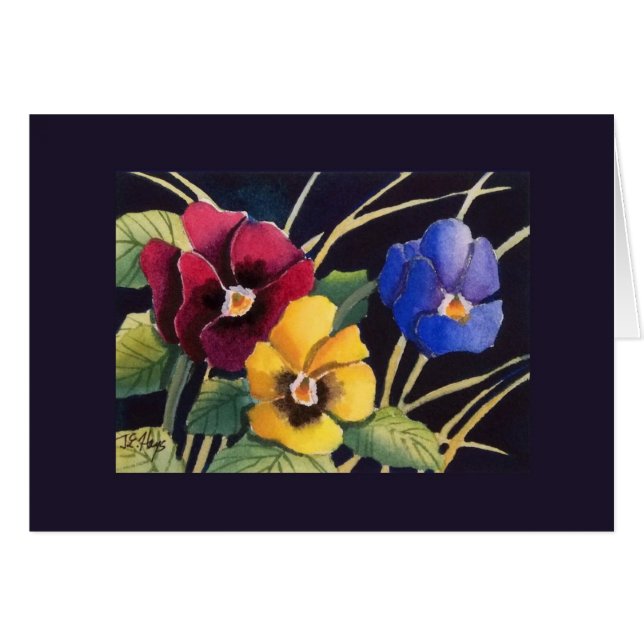 Pansies Hälsningskort (Framsidan Horizontal)
