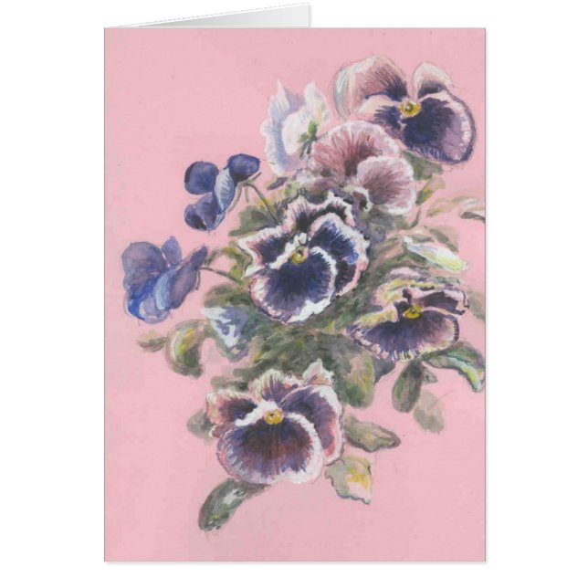 pansies hälsningskort (Framsidan)