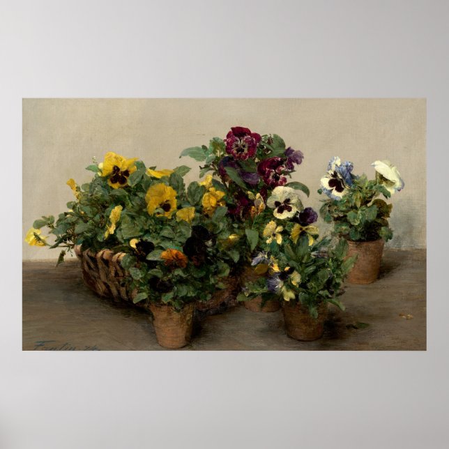 Pansies - Henri Fantin-Latour Fine Art Poster (Framsidan)
