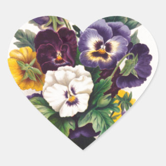 Pansies Hjärtformat Klistermärke