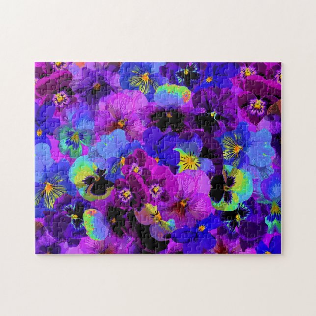 Pansies Jigszle Puzzle Pussel (Horisontell)