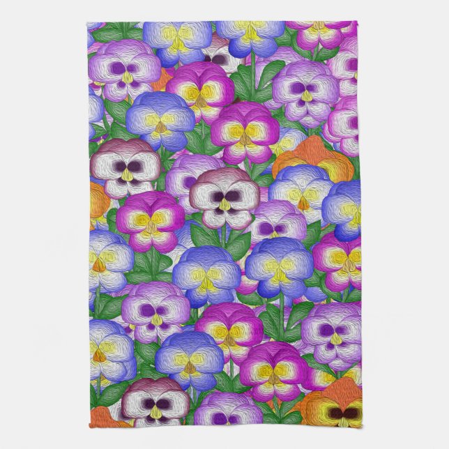 Pansies Kitchen Towel Kökshandduk (Vertikal)