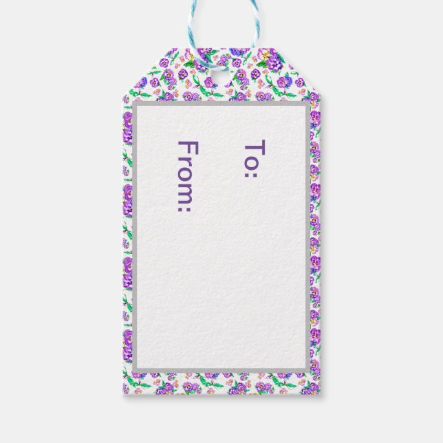 Pansies Mönster Presentetikett (Framsidan)