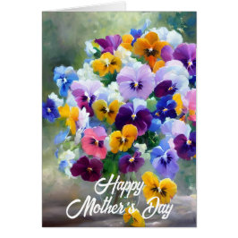 Pansies Mors dag-hälsningskort Lycklig Hälsningskort