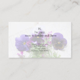 Pansies och lobelia på gammal handskriftmamma