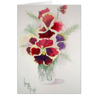 Pansies och tacka i geléburk OBS kort
