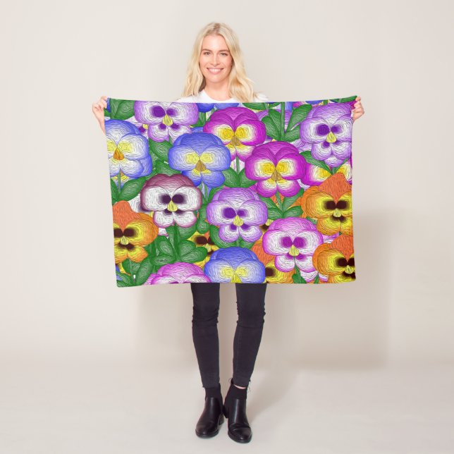 Pansies Small Fleece Blanket (På plats)