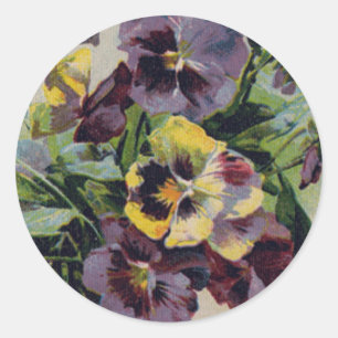 Pansies - Sticker Runt Klistermärke