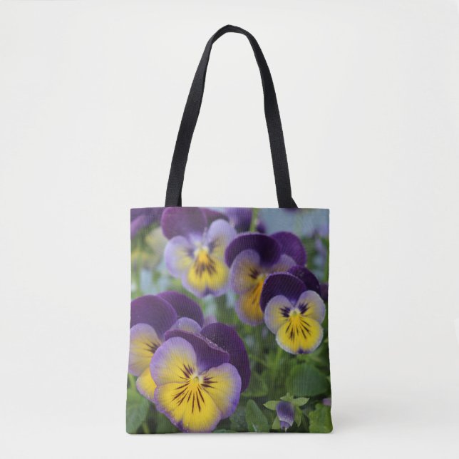 Pansies Tote Bag Tygkasse (Framsida)