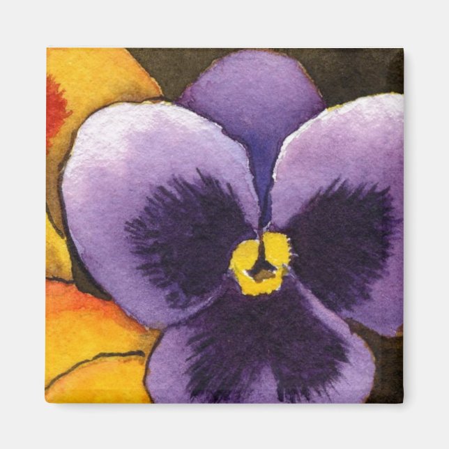 "Pansy #1" Blommigt Magnet (Framsidan)