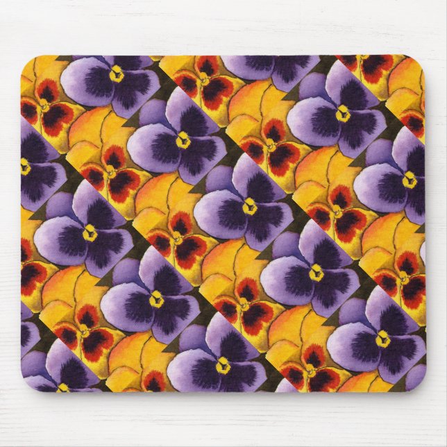 "Pansy #1" Blommigt Mousepad med Mönster Musmatta (Framsidan)