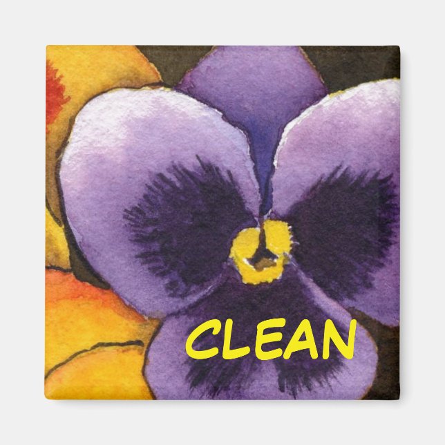 "Pansy #1" Ren diskmaskin Status Magnet" Magnet (Framsidan)