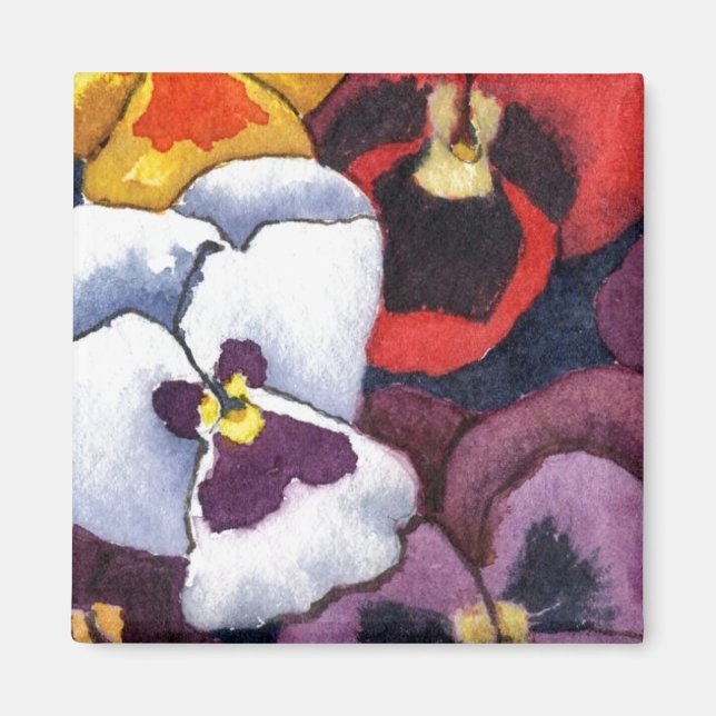 "Pansy #2" Blommigt Magnet (Framsidan)