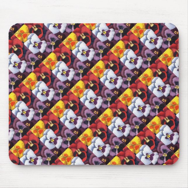 "Pansy #2" Blommigt Mousepad med Mönster Musmatta (Framsidan)
