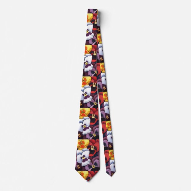 "Pansy 2" Blomsterträdgård Neck Tie Slips (Framsida)