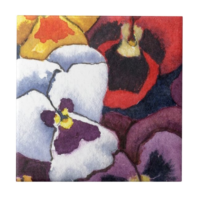 "Pansy #2" Köksbricka för keramik Kakelplatta (Framsidan)