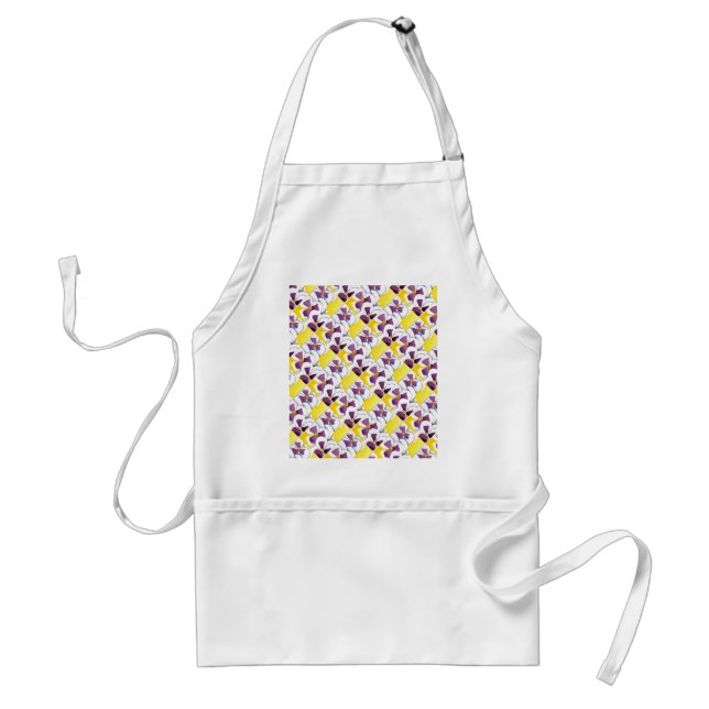 "Pansy #4" Blommigt Apron Förkläde (Framsidan)
