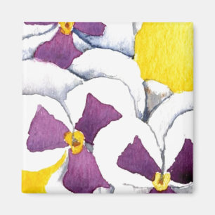 "Pansy #4" Blommigt Magnet