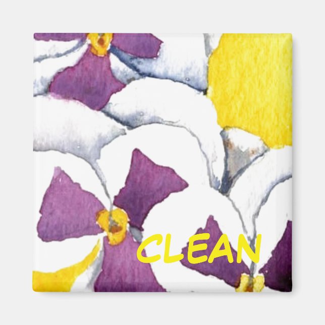 "Pansy #4" Ren diskmaskin Status Magnet" Magnet (Framsidan)