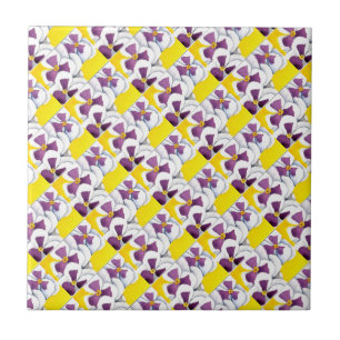 "Pansy #4 Tiled" Kitchen Garden Ceramic Tile Kakelplatta