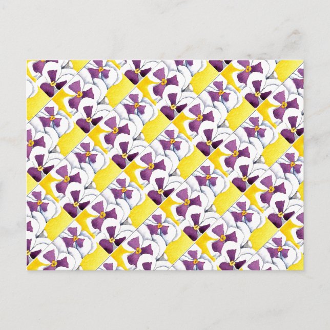 "Pansy #4 Tiled Mönster"-Blommigt vykort (Framsida)