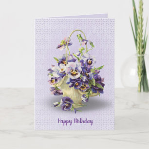 pansy basket på ögat för födelsedagen kort