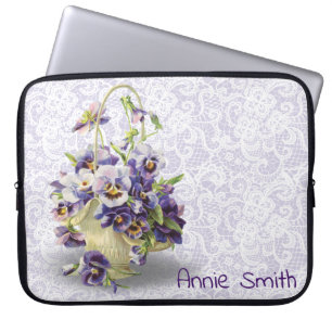 Pansy Basket vid Snöre Laptop Fodral