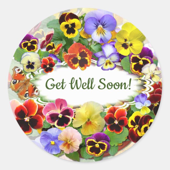 Pansy Beauty Runt Klistermärke (Framsida)