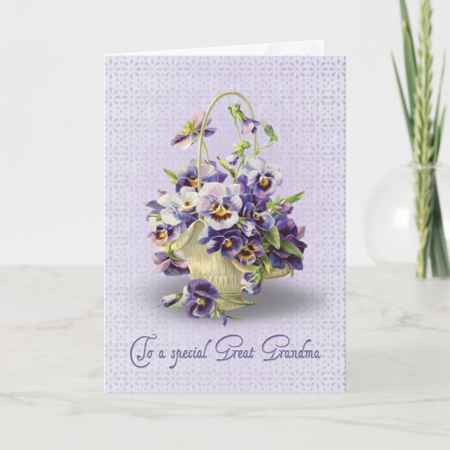 Pansy Birthday for Underbar Grandma Card Kort (Framsida)