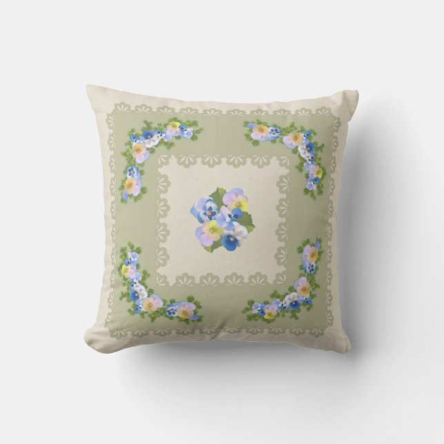 Pansy-blomkudde Kudde (Framsida)
