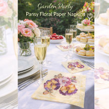 Pansy Blommig Trädgårdsfest Pappersservetter
