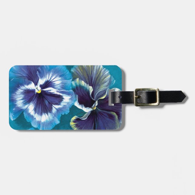 Pansy blommigt bra art botaniskt namngiven bagaget bagagebricka (Horisontell Framsida)