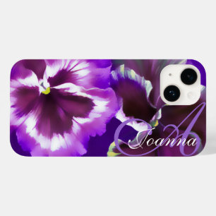 Pansy blommigt lila anpassningsbar iphone case