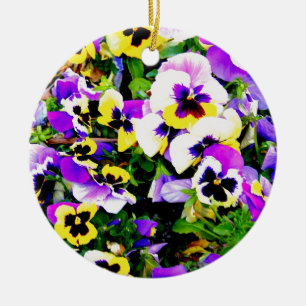 Pansy-blommor Julgransprydnad Keramik