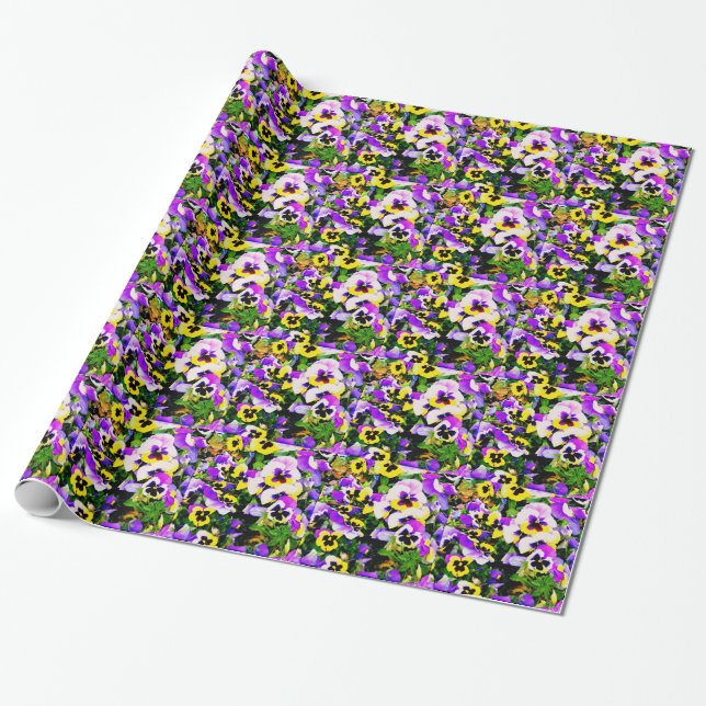 Pansy-blommor Presentpapper (Utrullad)