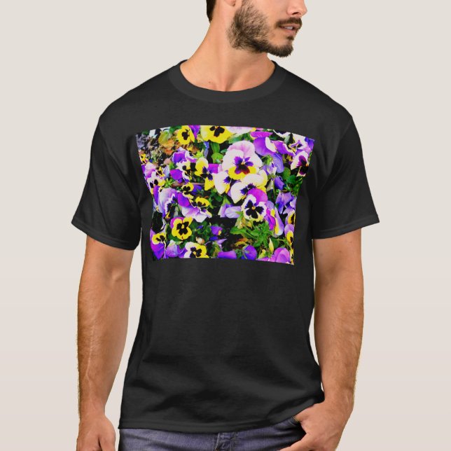 Pansy-blommor T Shirt (Framsida)
