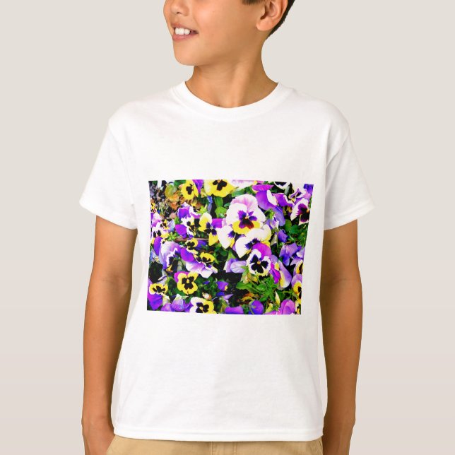 Pansy-blommor T-shirt (Framsida)
