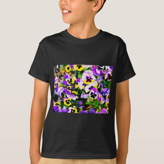 Pansy-blommor T-shirt (Framsida)