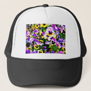 Pansy-blommor Truckerkeps