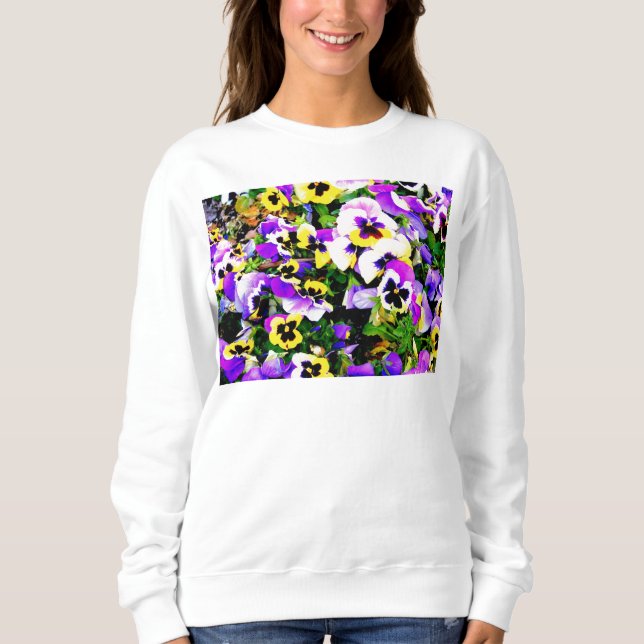 Pansy Blomtröja T Shirt (Framsida)
