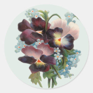 Pansy Bouquet Runt Klistermärke
