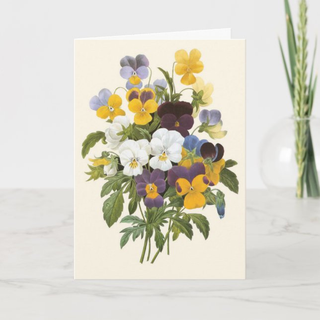 Pansy Bouquet Tack Kort (Framsida)