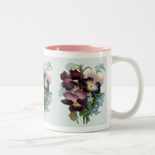 Pansy Bouquet Två-Tonad Mugg