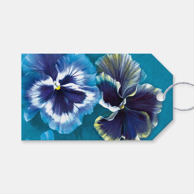 Pansy bra art tavla märkre med blå gåva presentetikett (Framsidan (Horisontell))