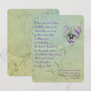 Pansy Bröllop Vow Renewal Inbjudningar