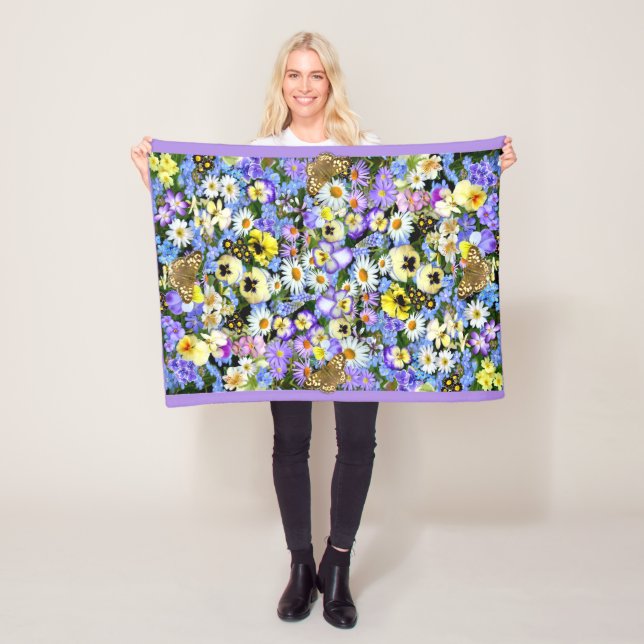 Pansy Cascade Fleece Blanket (På plats)
