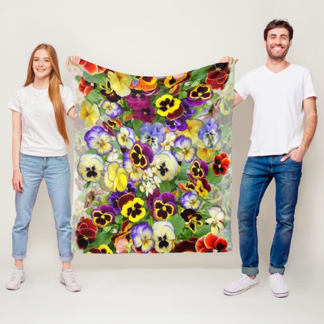 Pansy Cascade Fleece Blanket (På plats)