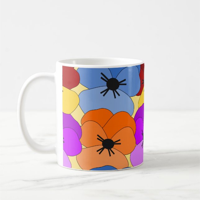 Pansy Collage Coffee Mugg (Vänster)