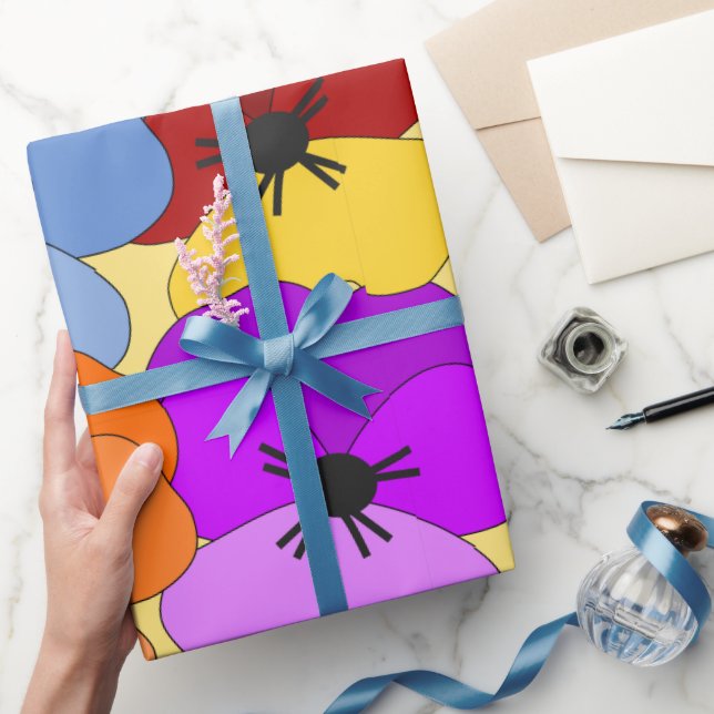 Pansy Collage Presentpapper (Gifting)